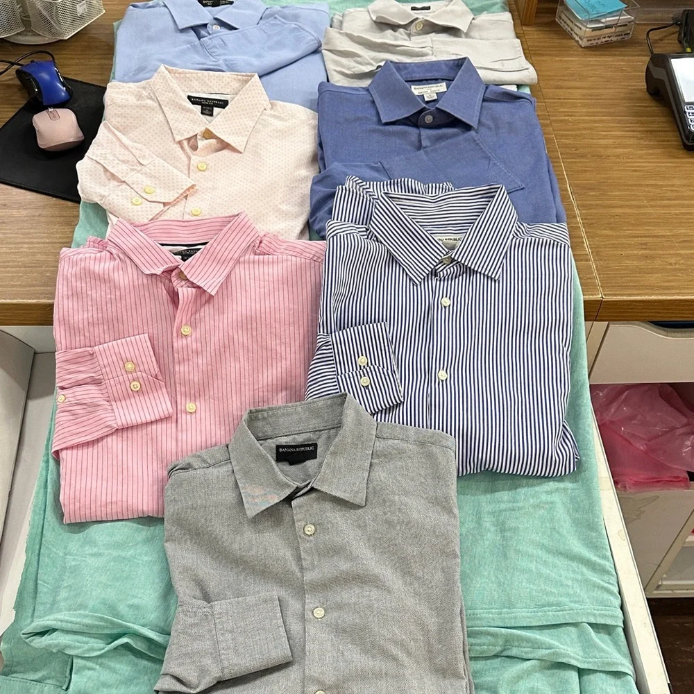 Banana Republic Men's Casual Button Down Shirts - bundle of 7 shirts